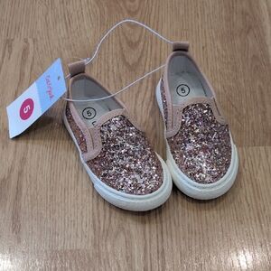 Kids Glitter Slip-On Sneakers - Pink Rose